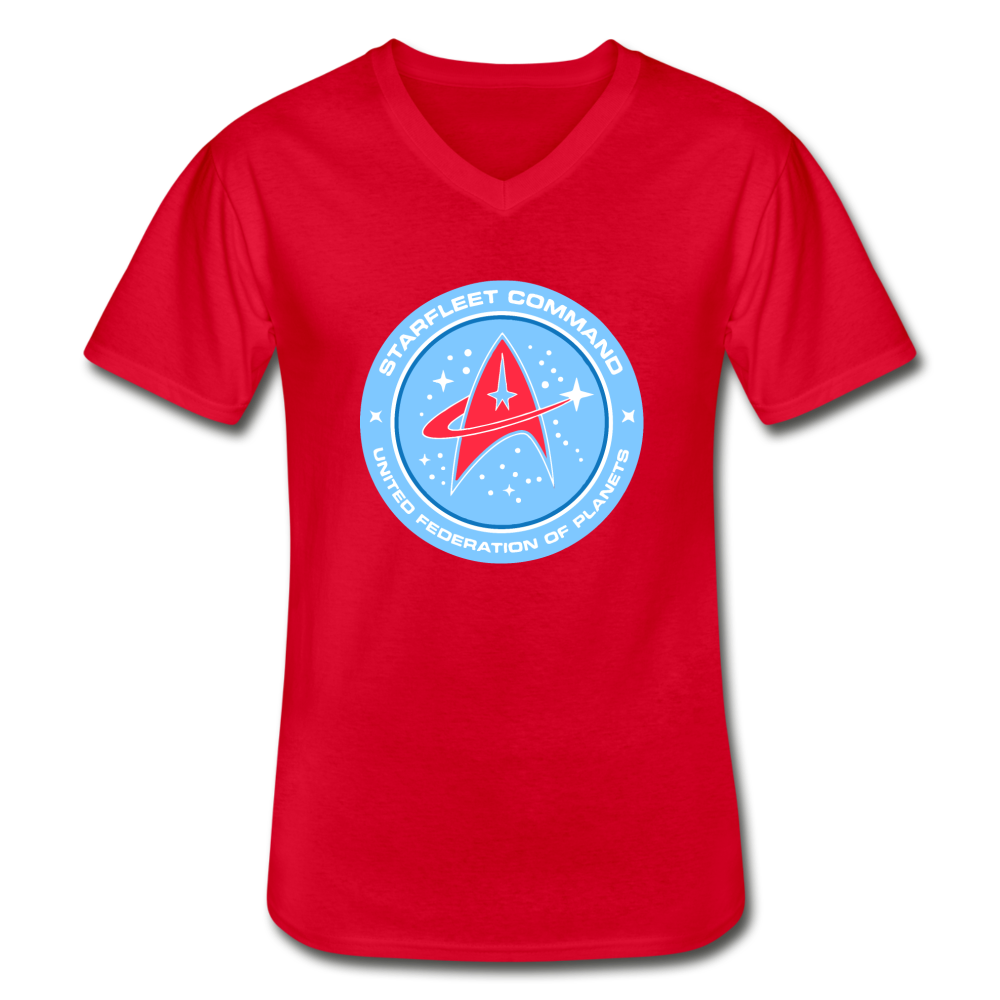 FORCE SPACE Men's V-Neck T-Shirt - red